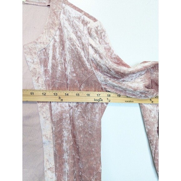 World Cane Pink Crushed Velvet Cardigan Women's Size Medium - Picture 10 of 11